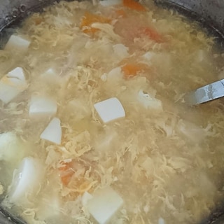 胃に優しい卵と豆腐のスープ